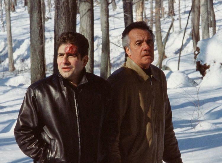 Chris y Paulie en la nieve